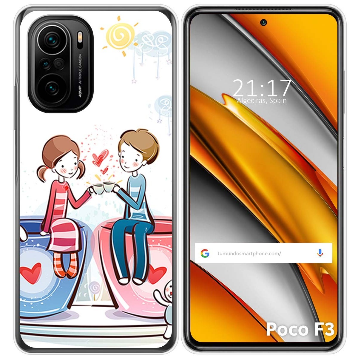 Funda Gel Tpu para Xiaomi POCO F3 5G / Mi 11i 5G diseño Café Dibujos