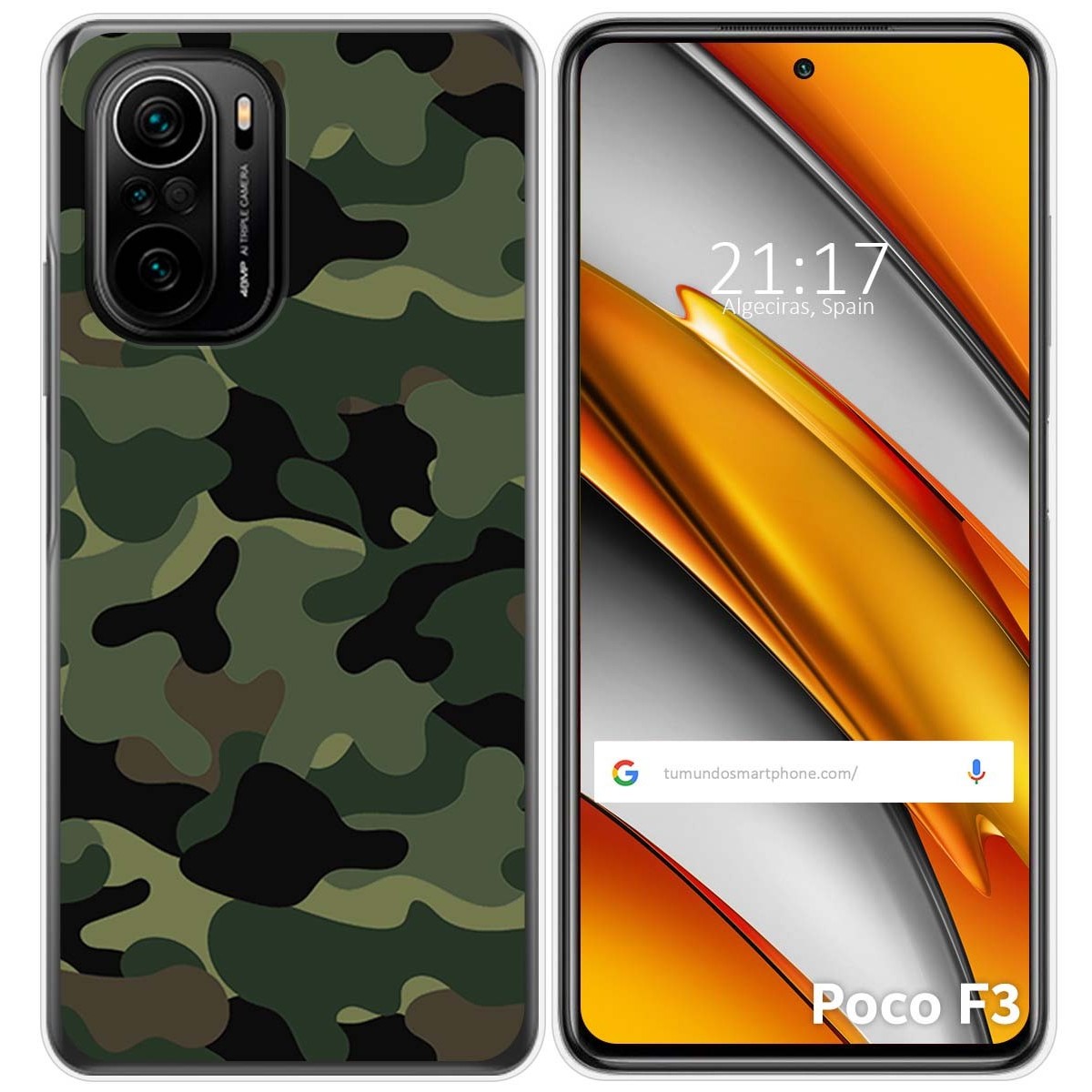 Funda Gel Tpu para Xiaomi POCO F3 5G / Mi 11i 5G diseño Camuflaje Dibujos