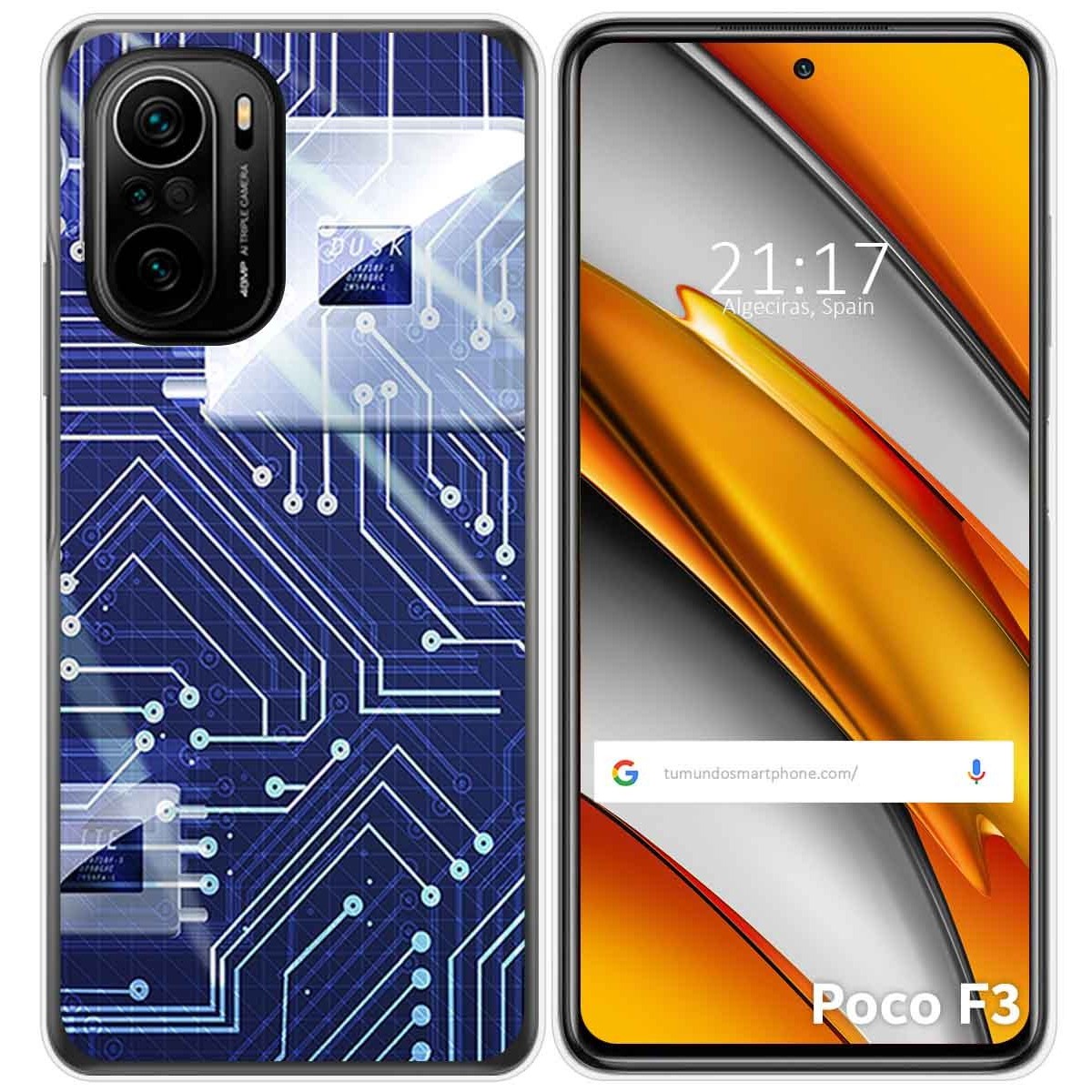 Funda Gel Tpu para Xiaomi POCO F3 5G / Mi 11i 5G diseño Circuito Dibujos