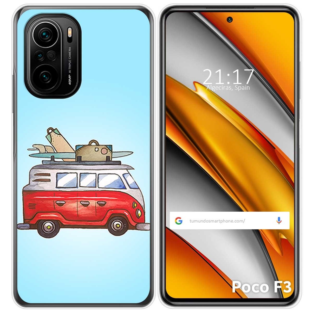 Funda Gel Tpu para Xiaomi POCO F3 5G / Mi 11i 5G diseño Furgoneta Dibujos