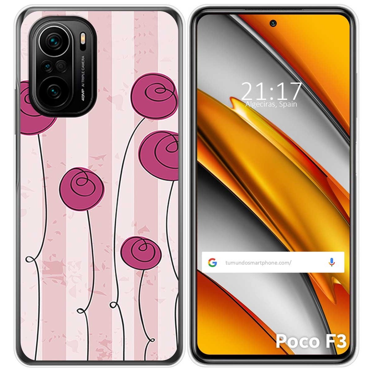 Funda Gel Tpu para Xiaomi POCO F3 5G / Mi 11i 5G diseño Flores Vintage Dibujos