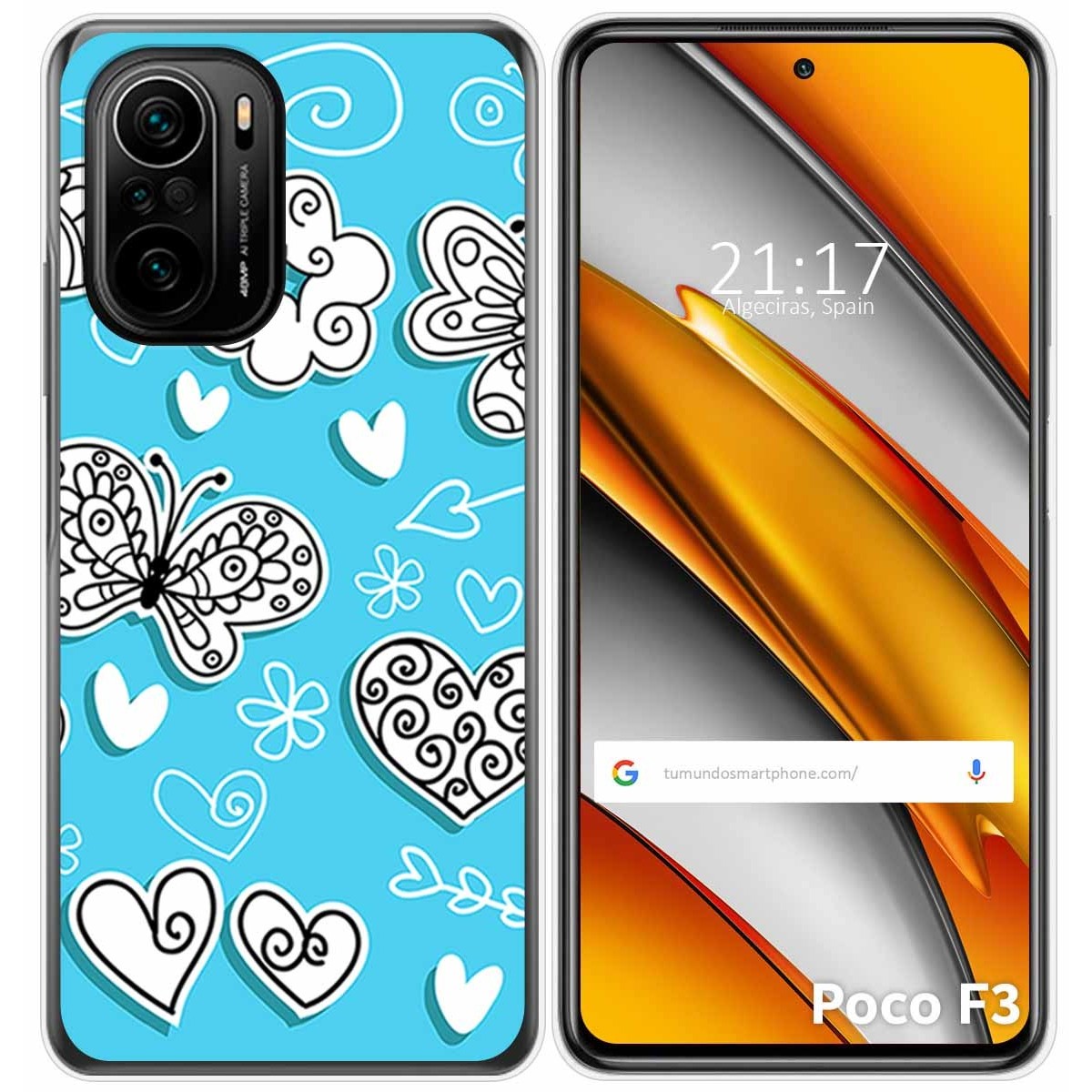 Funda Gel Tpu para Xiaomi POCO F3 5G / Mi 11i 5G diseño Mariposas Dibujos