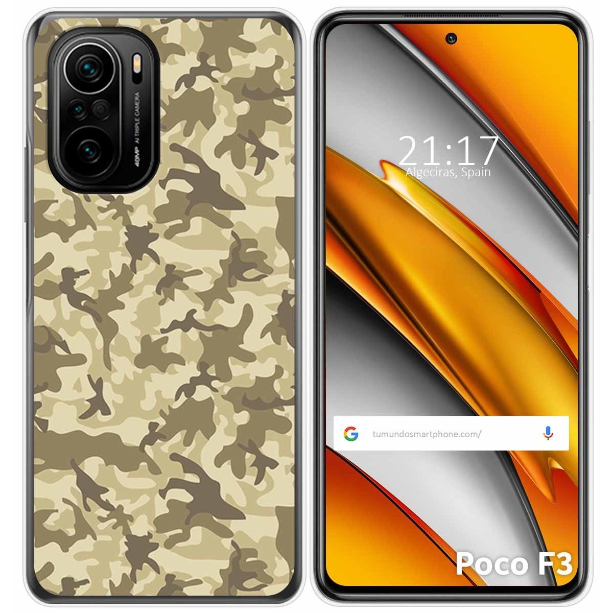 Funda Gel Tpu para Xiaomi POCO F3 5G / Mi 11i 5G diseño Sand Camuflaje Dibujos
