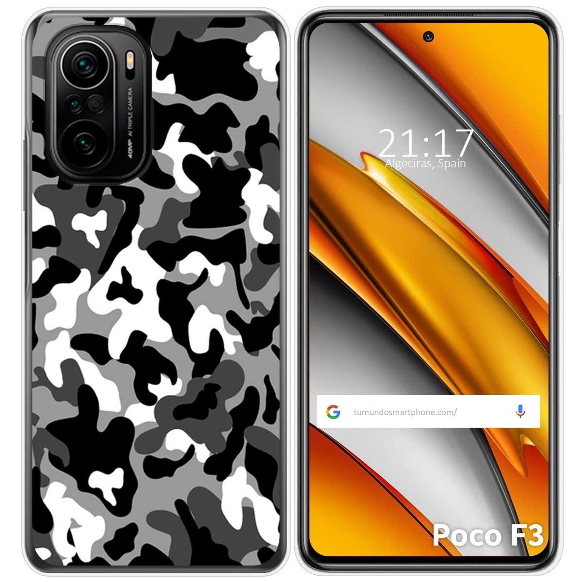 Funda Gel Tpu para Xiaomi POCO F3 5G / Mi 11i 5G diseño Snow Camuflaje Dibujos