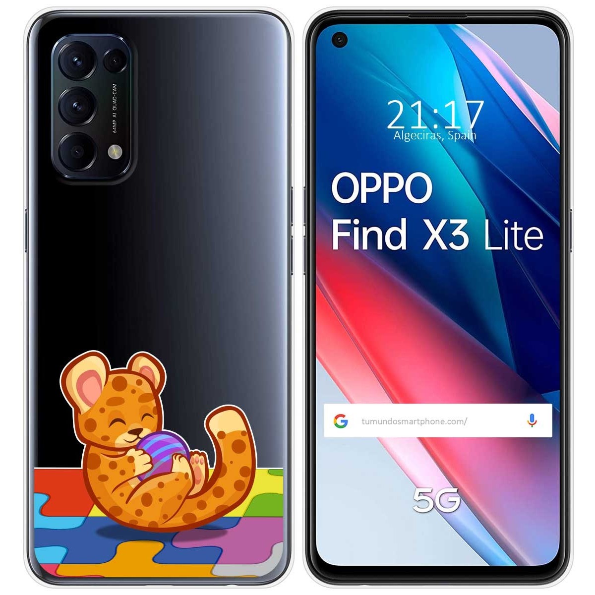 Funda Gel Transparente para Oppo Find X3 Lite 5G diseño Leopardo Dibujos
