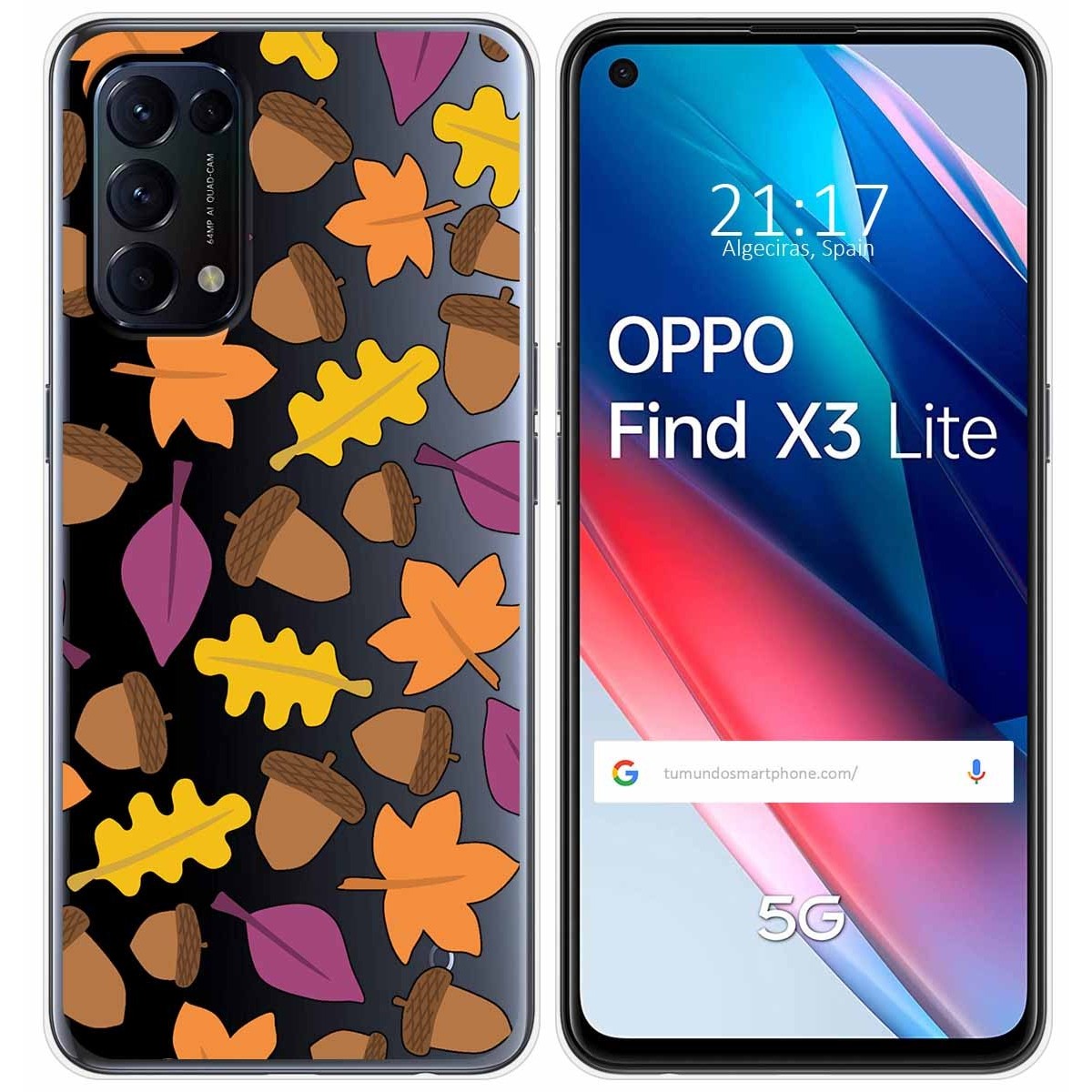 Funda Gel Transparente para Oppo Find X3 Lite 5G diseño Otoño Dibujos