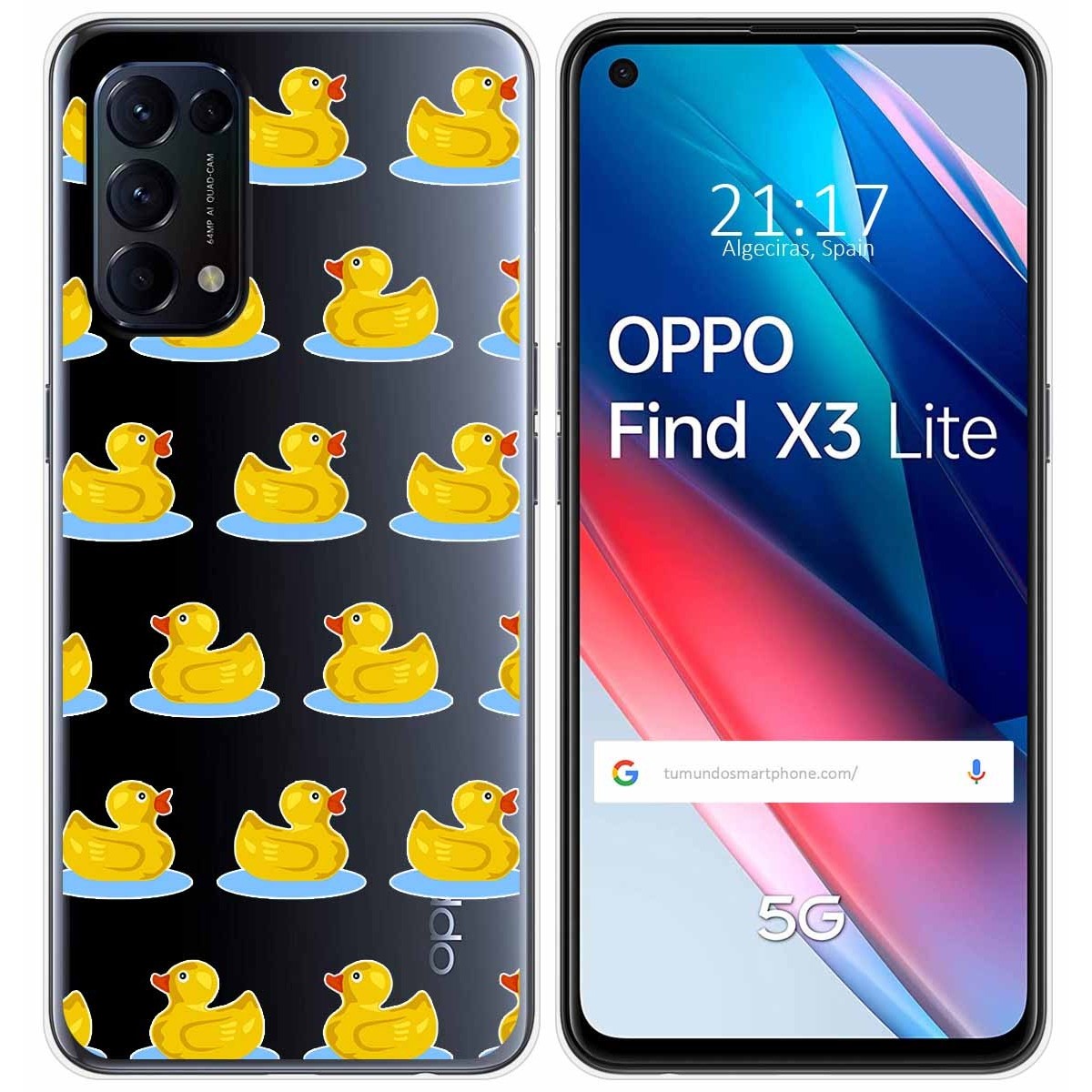 Funda Gel Transparente para Oppo Find X3 Lite 5G diseño Pato Dibujos