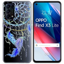 Funda Gel Transparente para Oppo Find X3 Lite 5G diseño Plumas Dibujos
