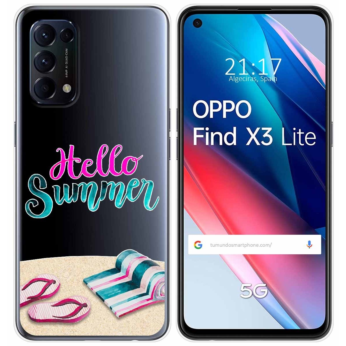 Funda Gel Transparente para Oppo Find X3 Lite 5G diseño Summer Dibujos