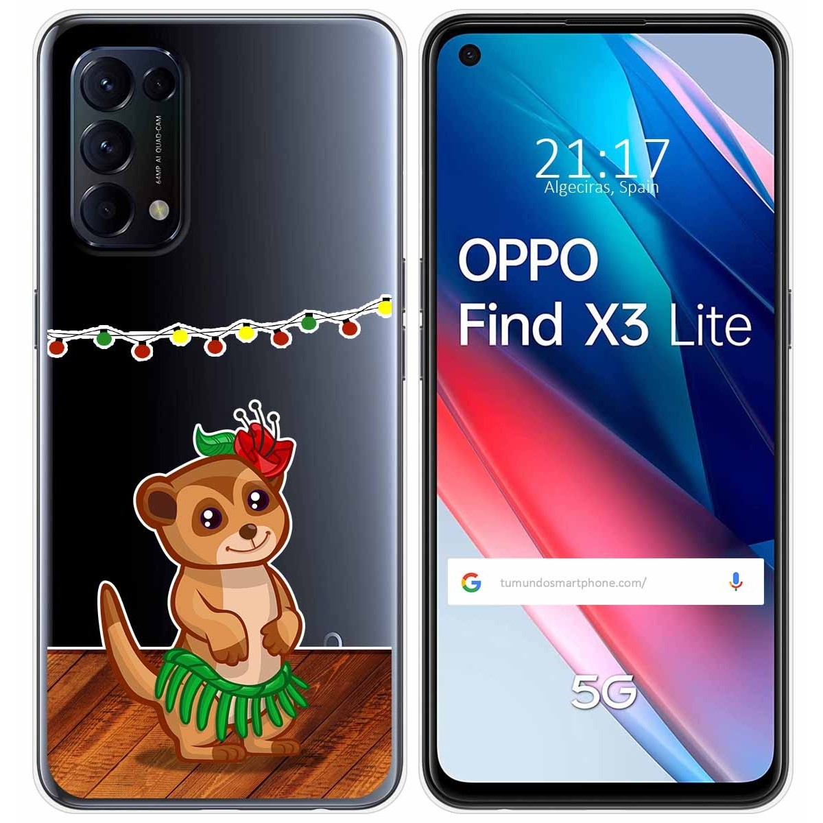 Funda Gel Transparente para Oppo Find X3 Lite 5G diseño Suricata Dibujos