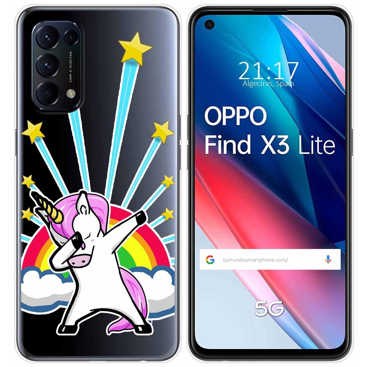 Funda Gel Transparente para Oppo Find X3 Lite 5G diseño Unicornio Dibujos