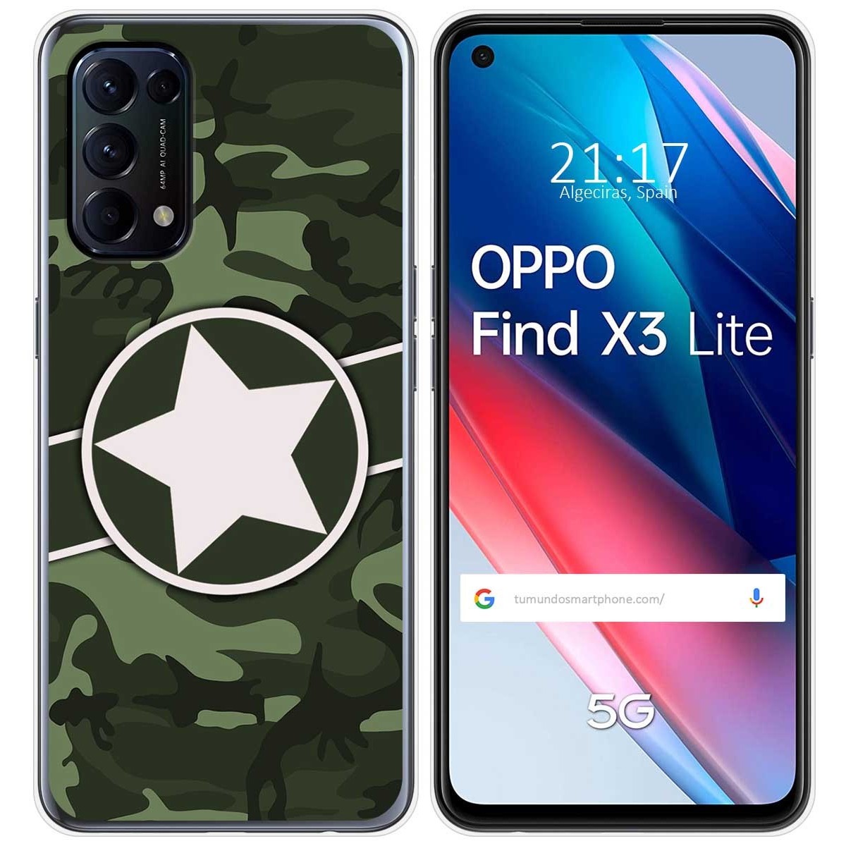 Funda Gel Tpu para Oppo Find X3 Lite 5G diseño Camuflaje 01 Dibujos