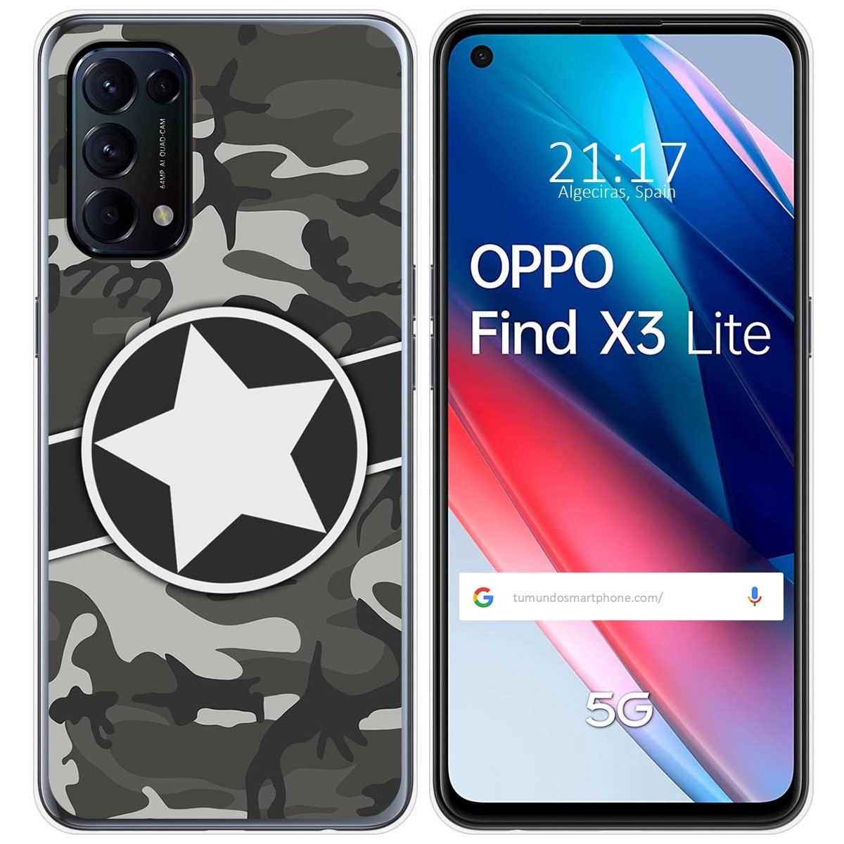 Funda Gel Tpu para Oppo Find X3 Lite 5G diseño Camuflaje 02 Dibujos