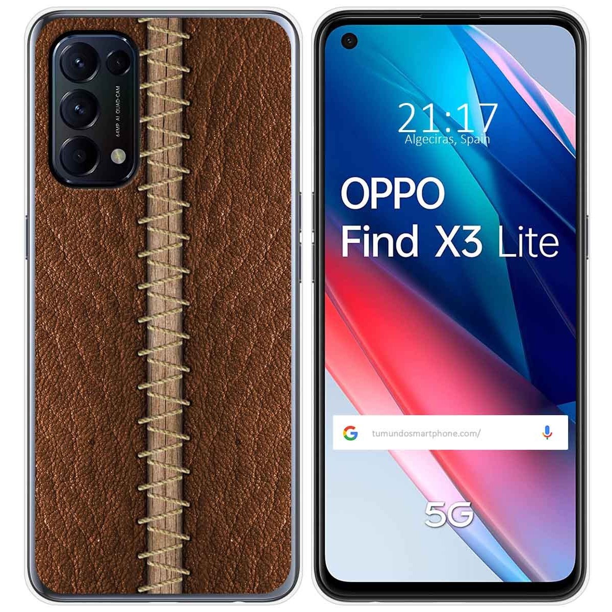 Funda Gel Tpu para Oppo Find X3 Lite 5G diseño Cuero 01 Dibujos
