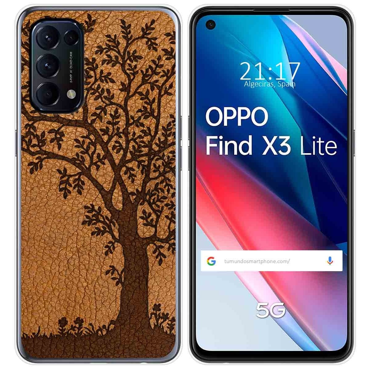 Funda Gel Tpu para Oppo Find X3 Lite 5G diseño Cuero 03 Dibujos