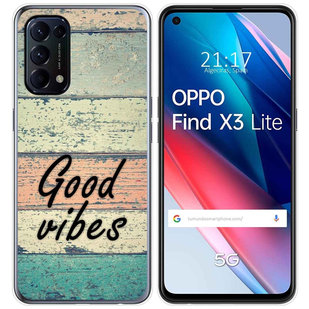 Funda Gel Tpu para Oppo Find X3 Lite 5G diseño Madera 01 Dibujos