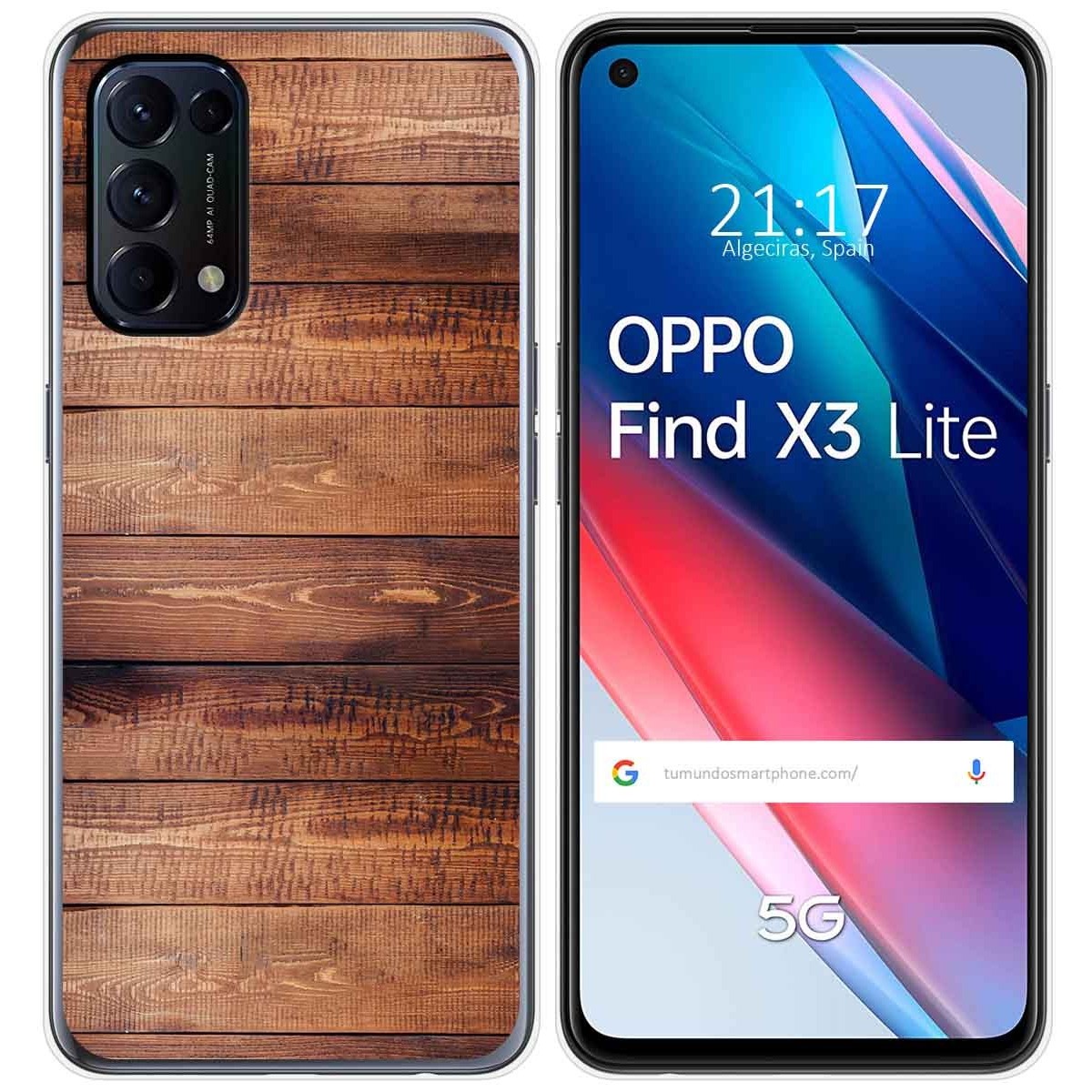 Funda Gel Tpu para Oppo Find X3 Lite 5G diseño Madera 02 Dibujos