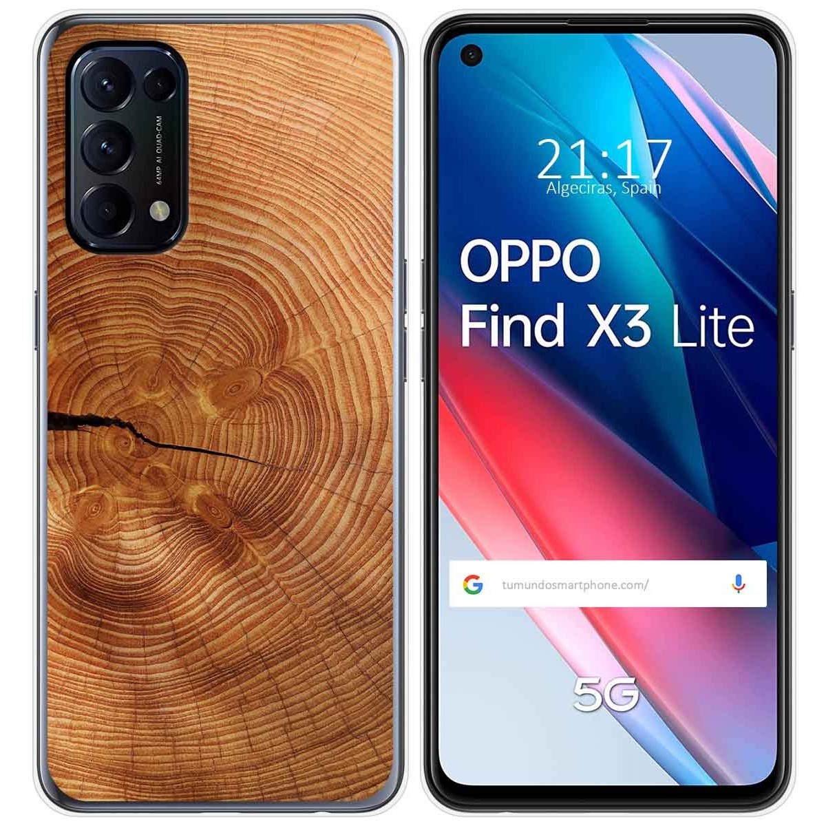 Funda Gel Tpu para Oppo Find X3 Lite 5G diseño Madera 04 Dibujos