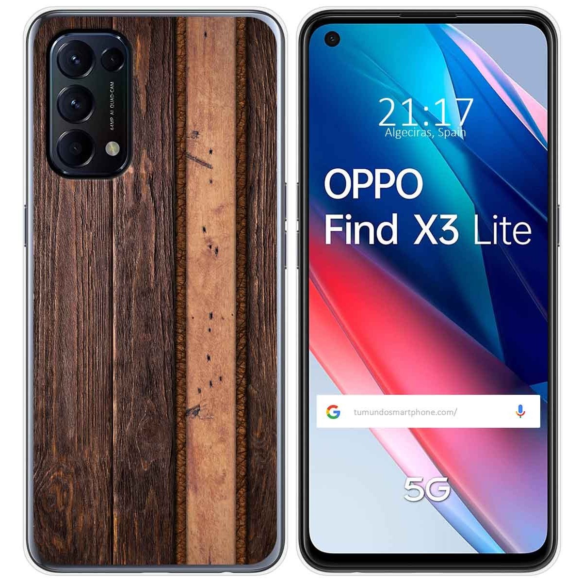 Funda Gel Tpu para Oppo Find X3 Lite 5G diseño Madera 05 Dibujos