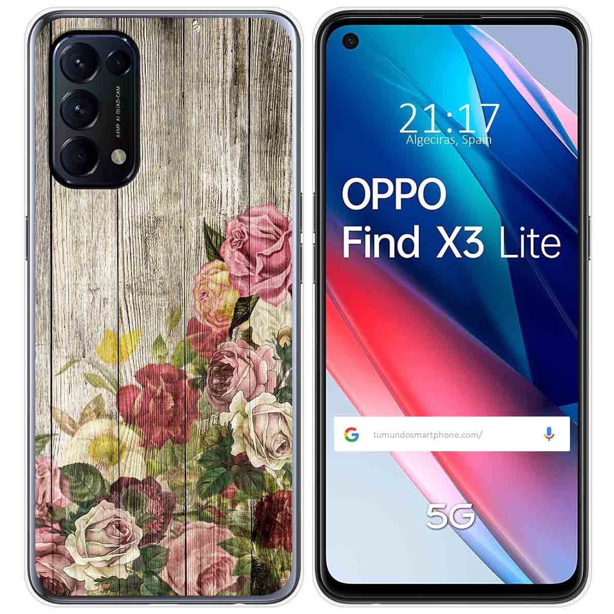 Funda Gel Tpu para Oppo Find X3 Lite 5G diseño Madera 08 Dibujos
