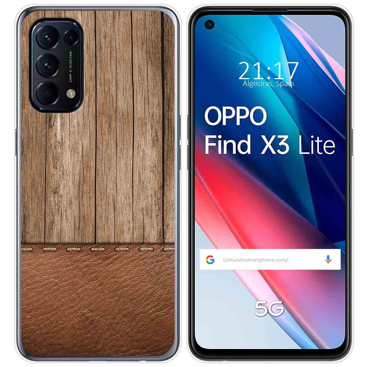 Funda Gel Tpu para Oppo Find X3 Lite 5G diseño Madera 09 Dibujos