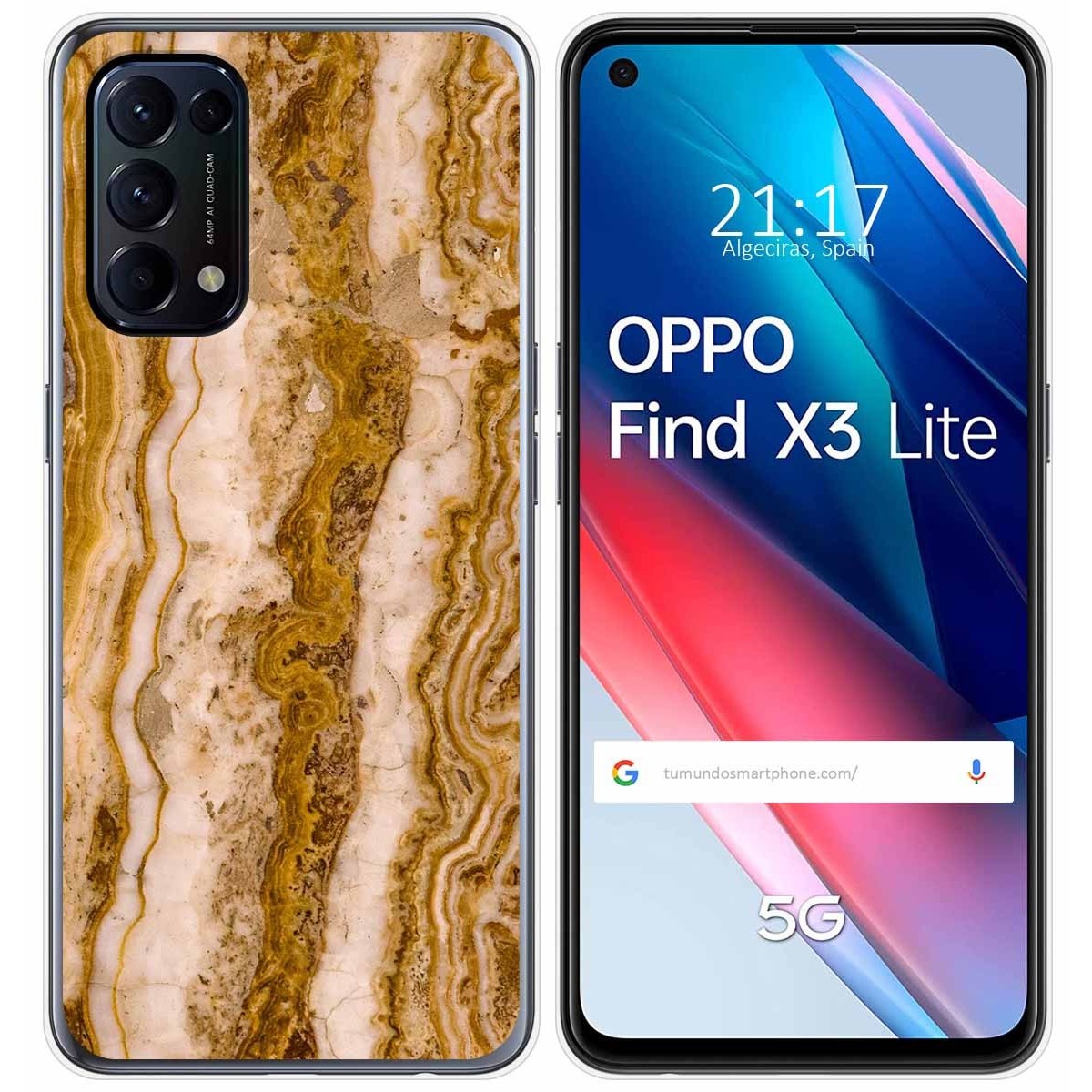 Funda Gel Tpu para Oppo Find X3 Lite 5G diseño Mármol 10 Dibujos