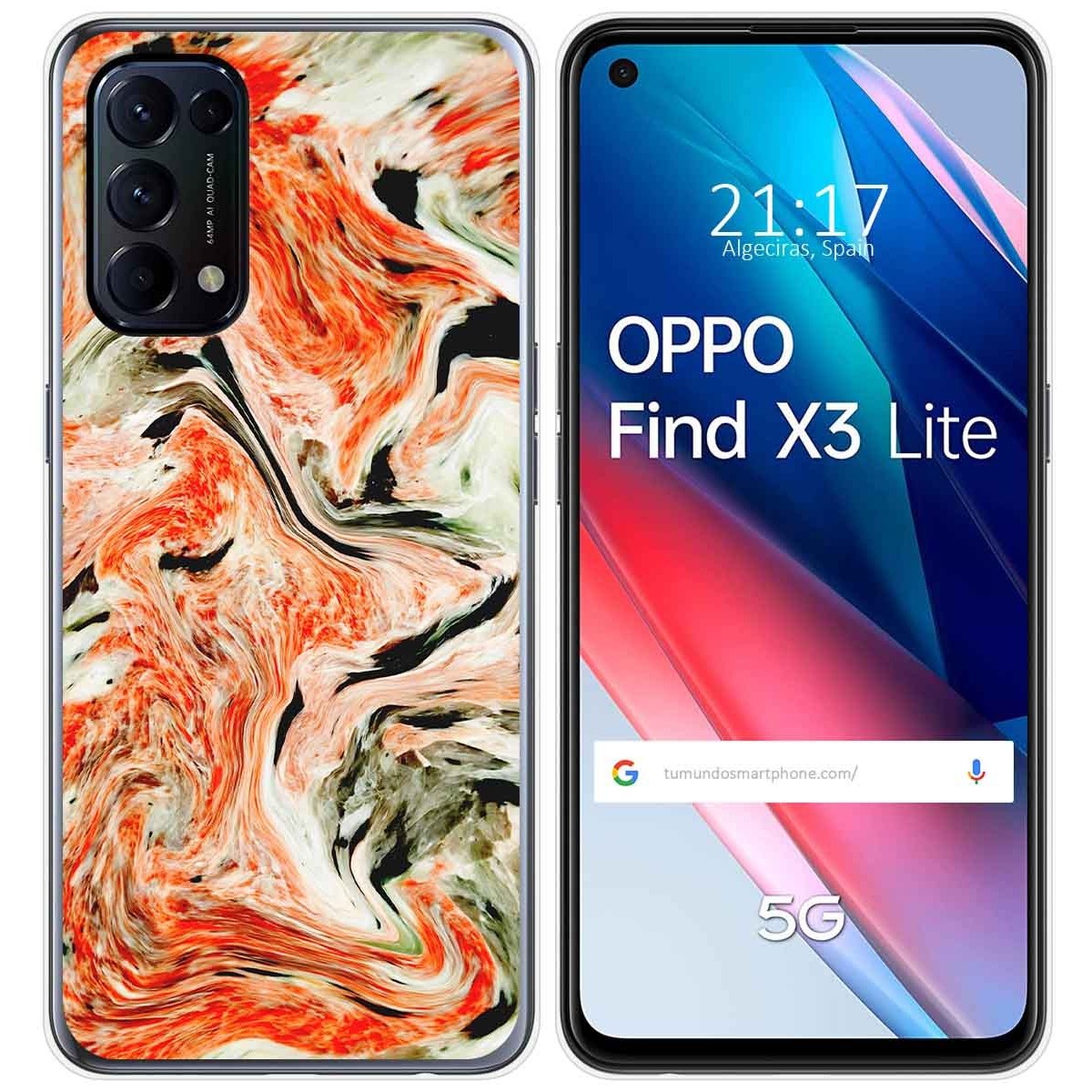 Funda Gel Tpu para Oppo Find X3 Lite 5G diseño Mármol 12 Dibujos