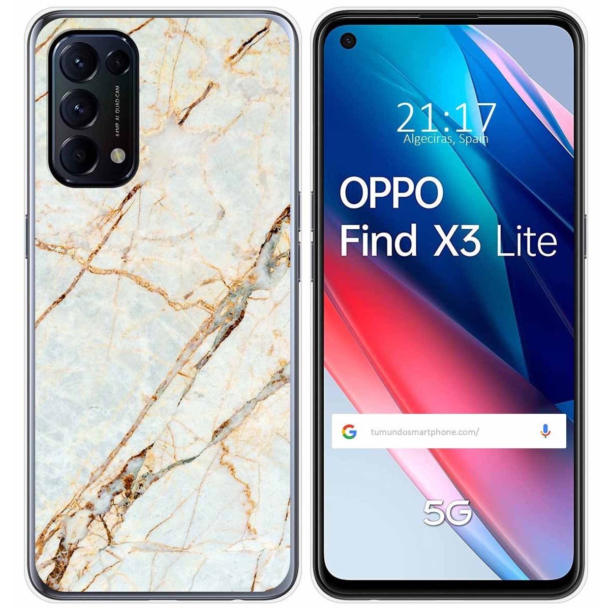 Funda Gel Tpu para Oppo Find X3 Lite 5G diseño Mármol 13 Dibujos