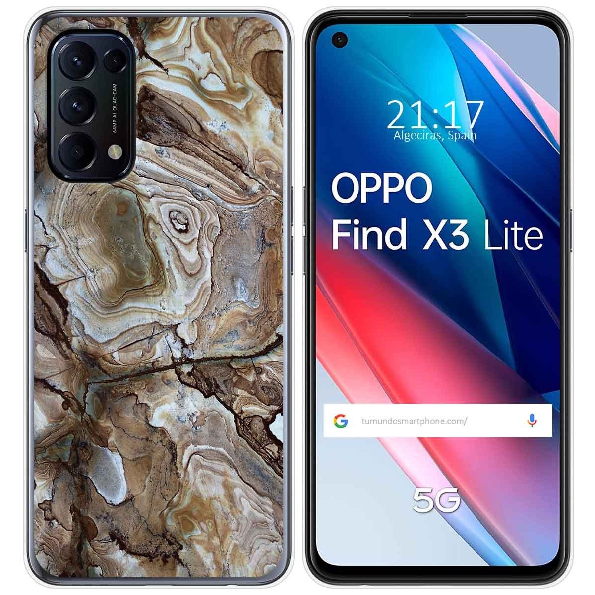 Funda Gel Tpu para Oppo Find X3 Lite 5G diseño Mármol 14 Dibujos