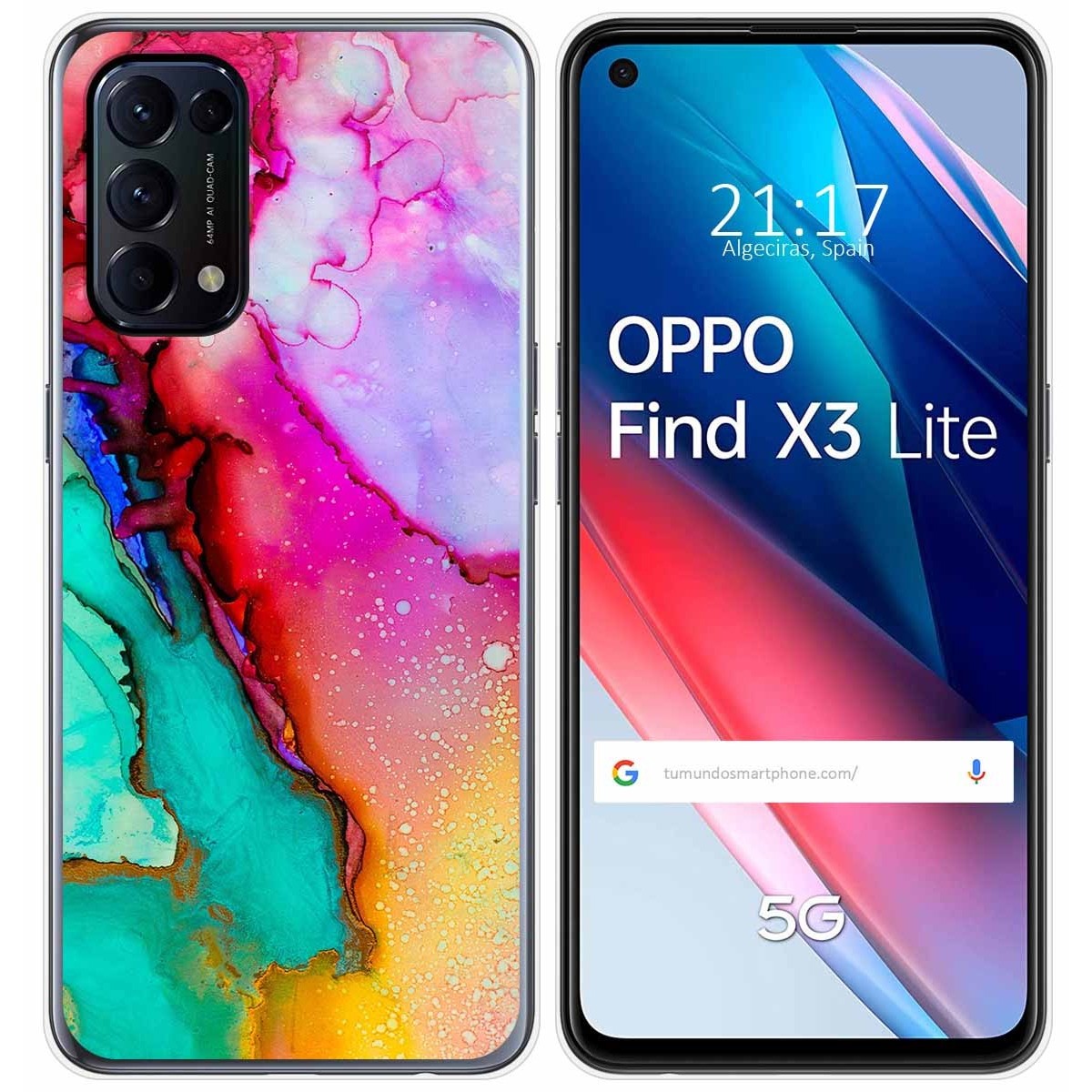 Funda Gel Tpu para Oppo Find X3 Lite 5G diseño Mármol 15 Dibujos