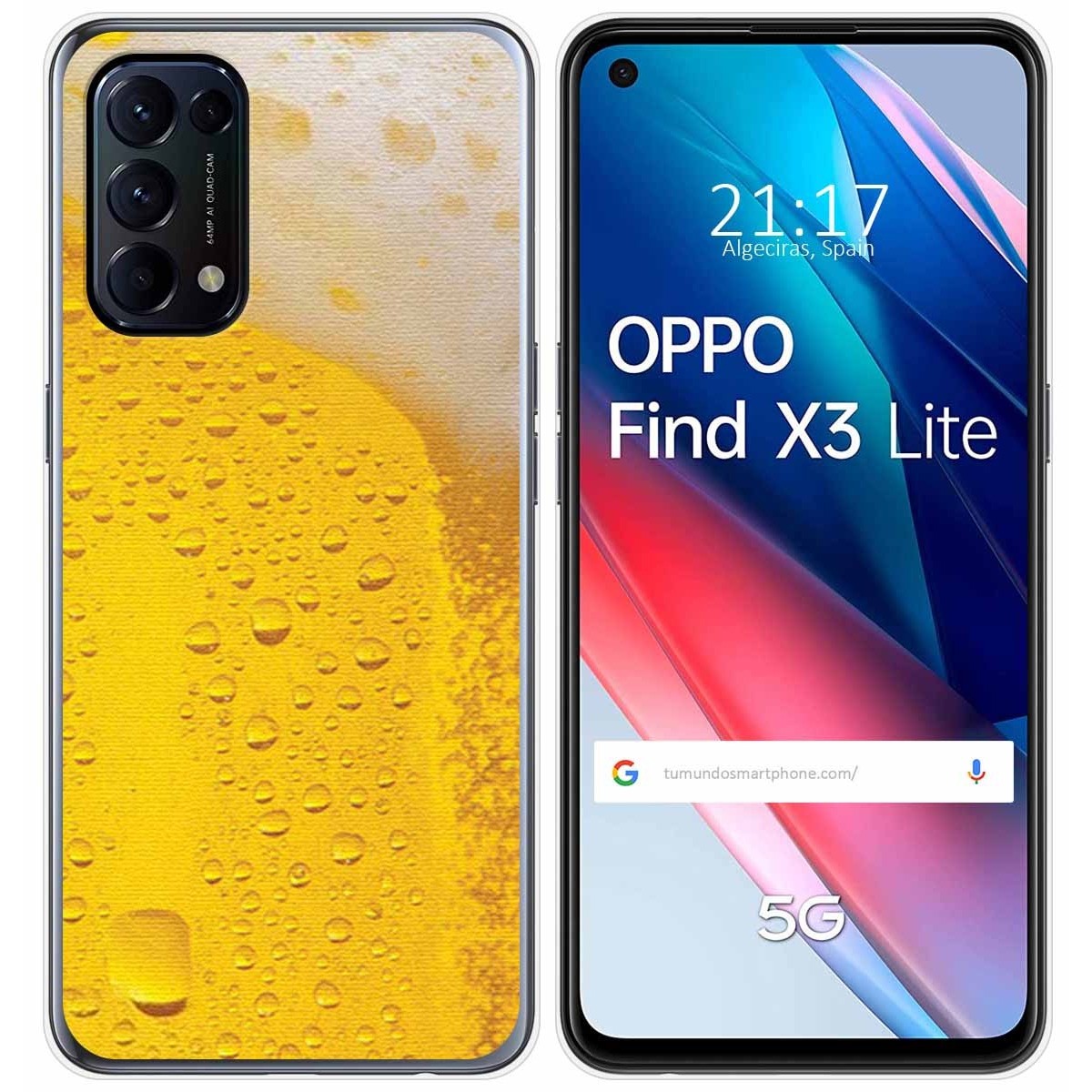Funda Gel Tpu para Oppo Find X3 Lite 5G diseño Cerveza Dibujos