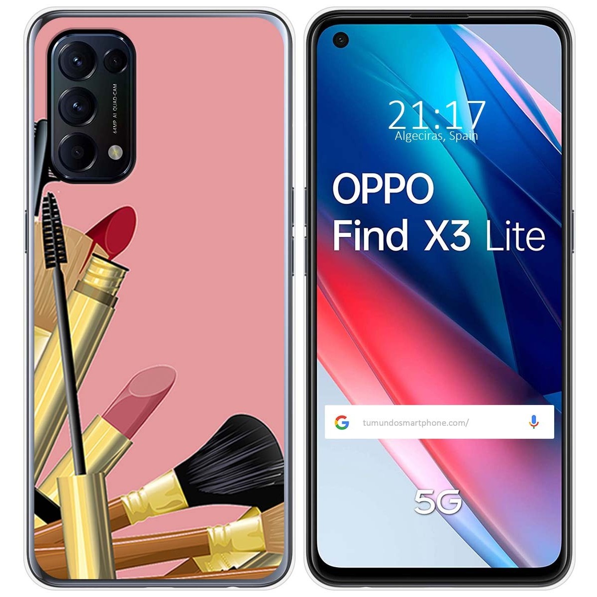 Funda Gel Tpu para Oppo Find X3 Lite 5G diseño Brochas Dibujos