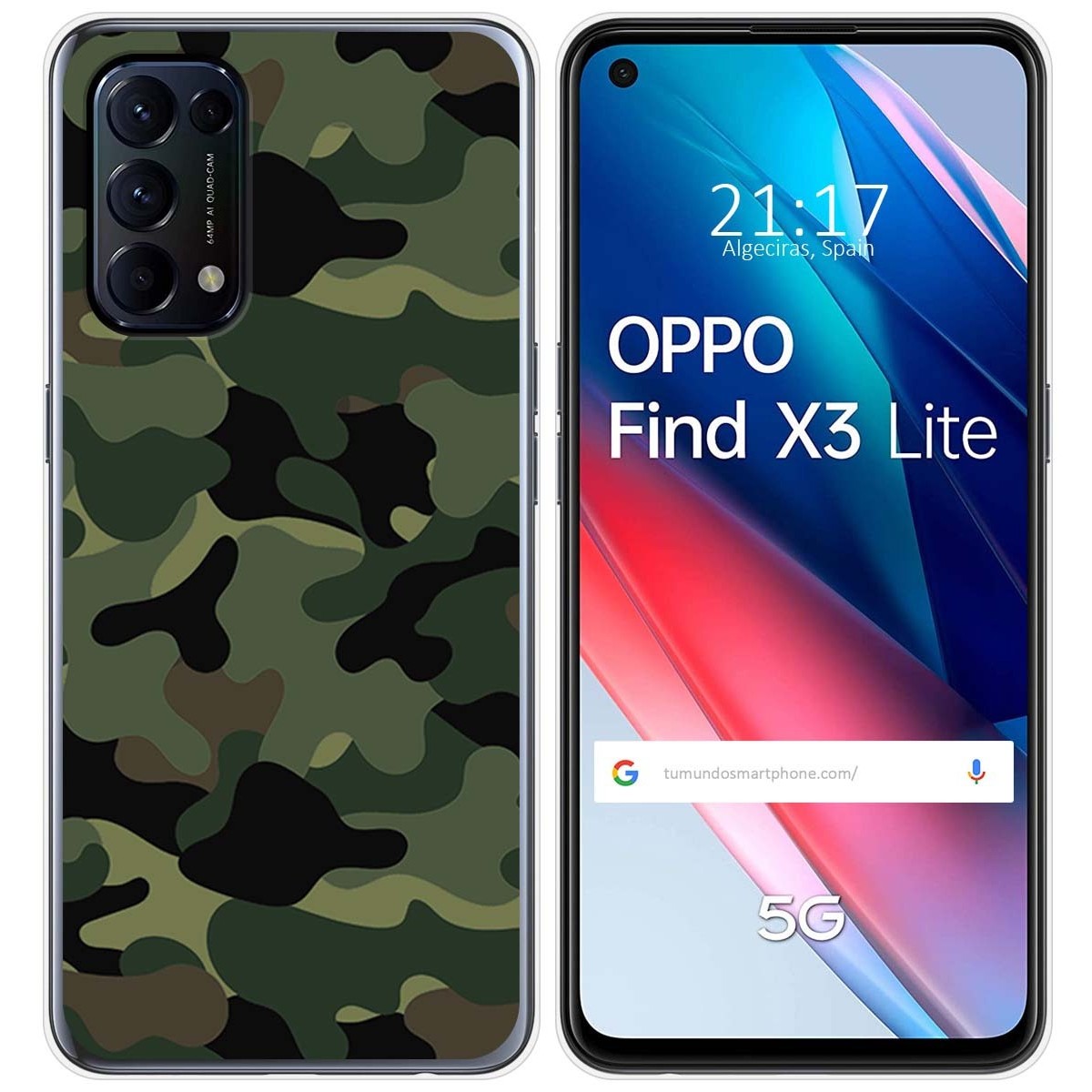 Funda Gel Tpu para Oppo Find X3 Lite 5G diseño Camuflaje Dibujos