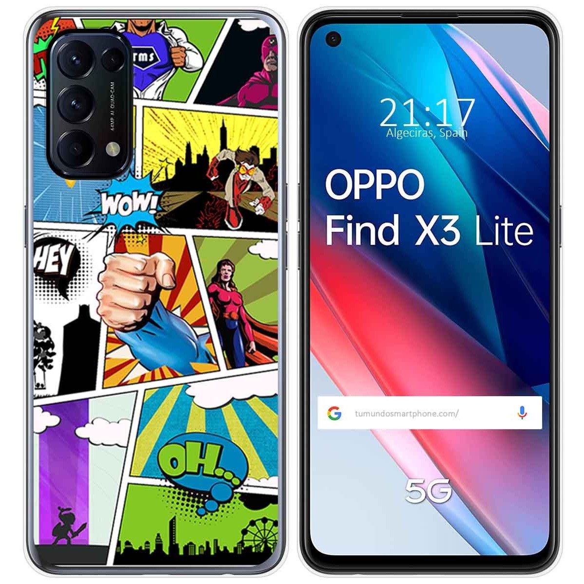 Funda Gel Tpu para Oppo Find X3 Lite 5G diseño Comic Dibujos
