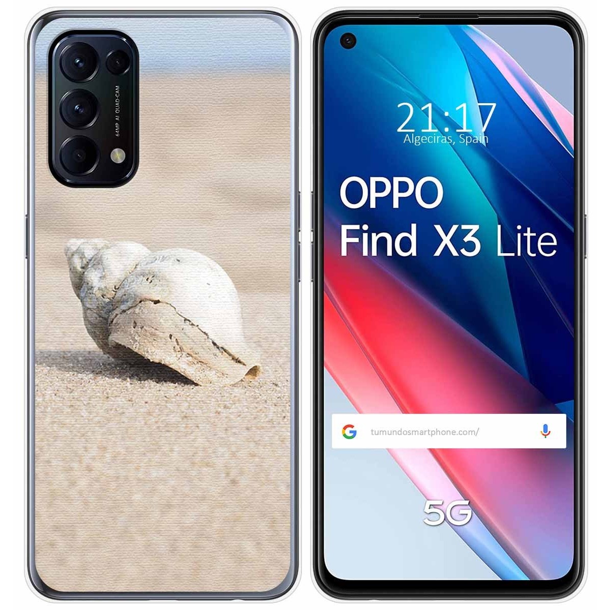 Funda Gel Tpu para Oppo Find X3 Lite 5G diseño Concha Dibujos