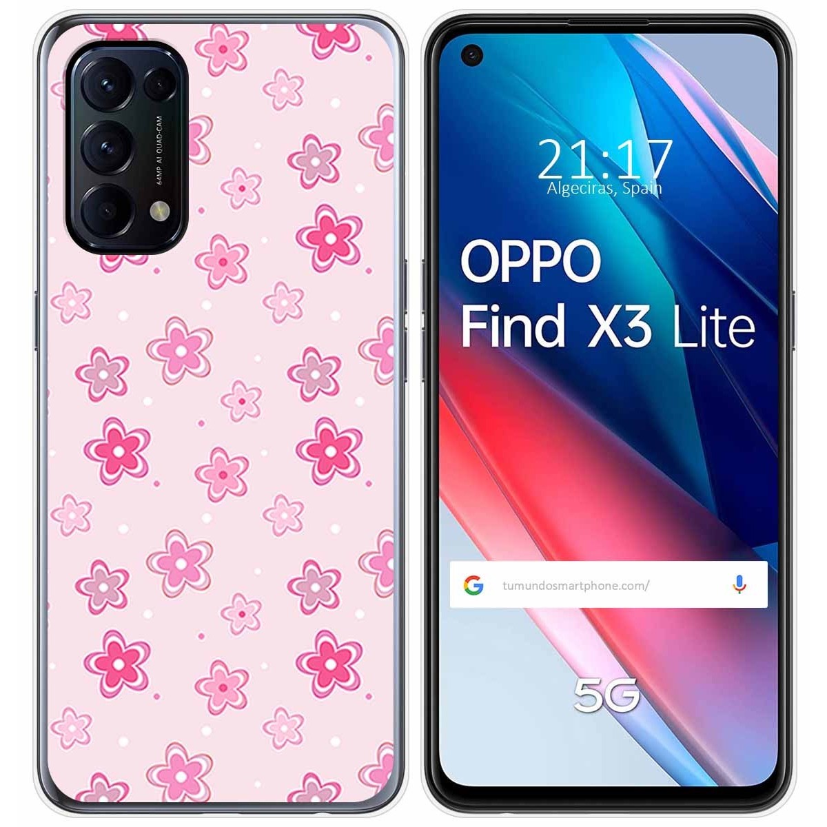Funda Gel Tpu para Oppo Find X3 Lite 5G diseño Flores Dibujos