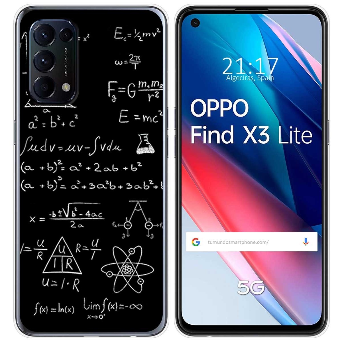 Funda Gel Tpu para Oppo Find X3 Lite 5G diseño Formulas Dibujos