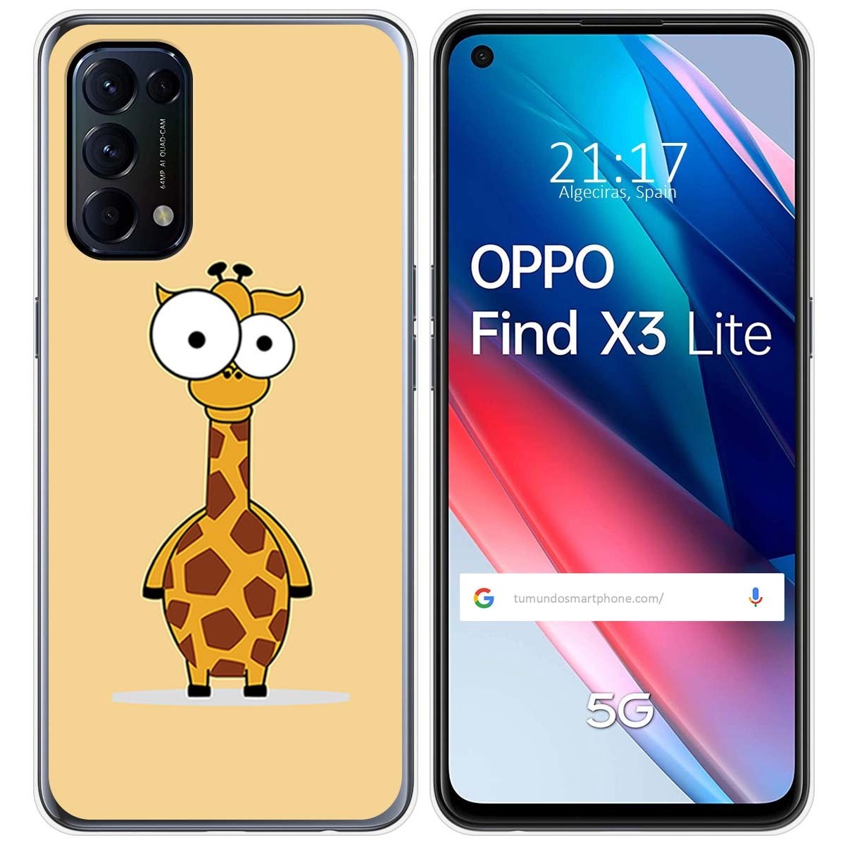 Funda Gel Tpu para Oppo Find X3 Lite 5G diseño Jirafa Dibujos