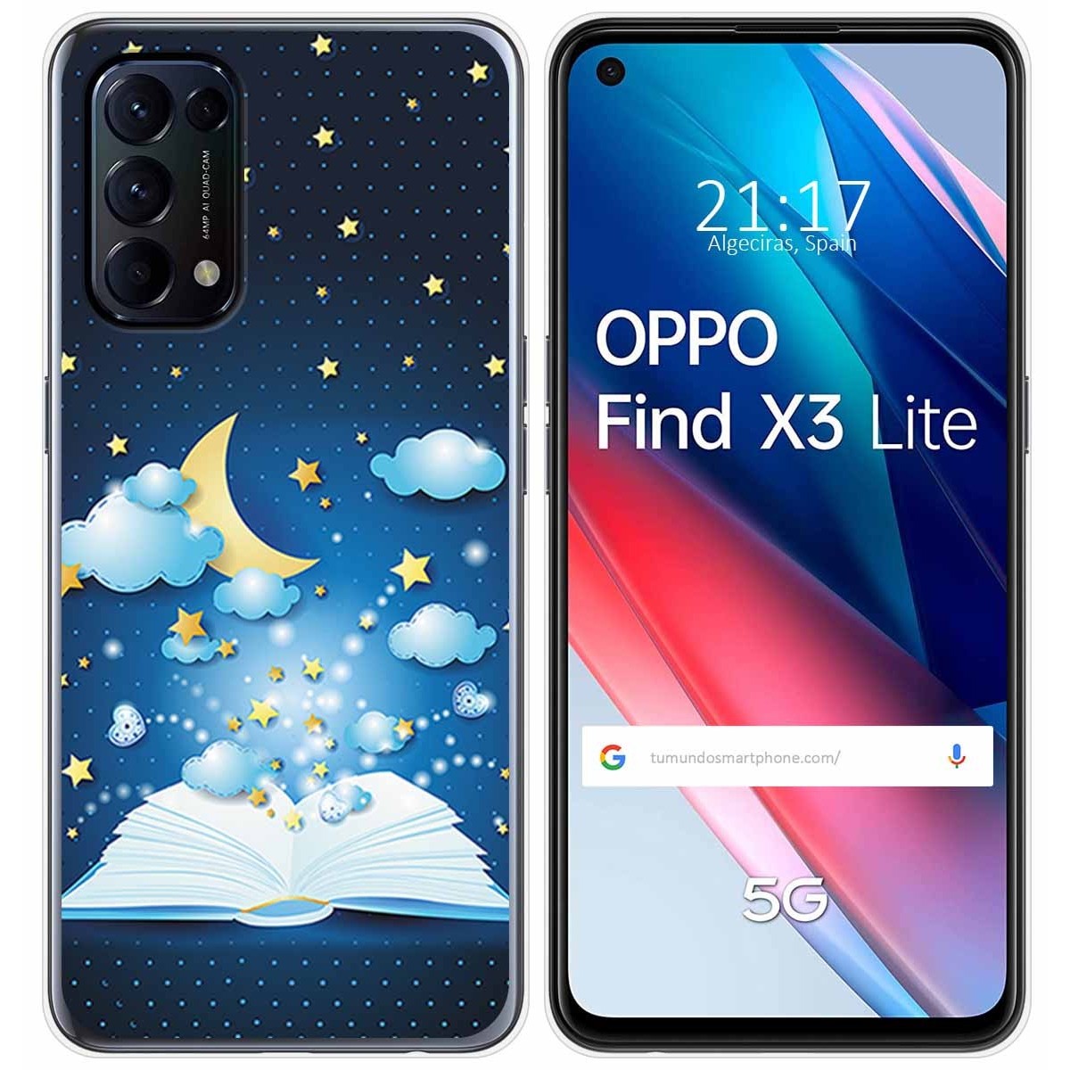 Funda Gel Tpu para Oppo Find X3 Lite 5G diseño Libro Cuentos Dibujos