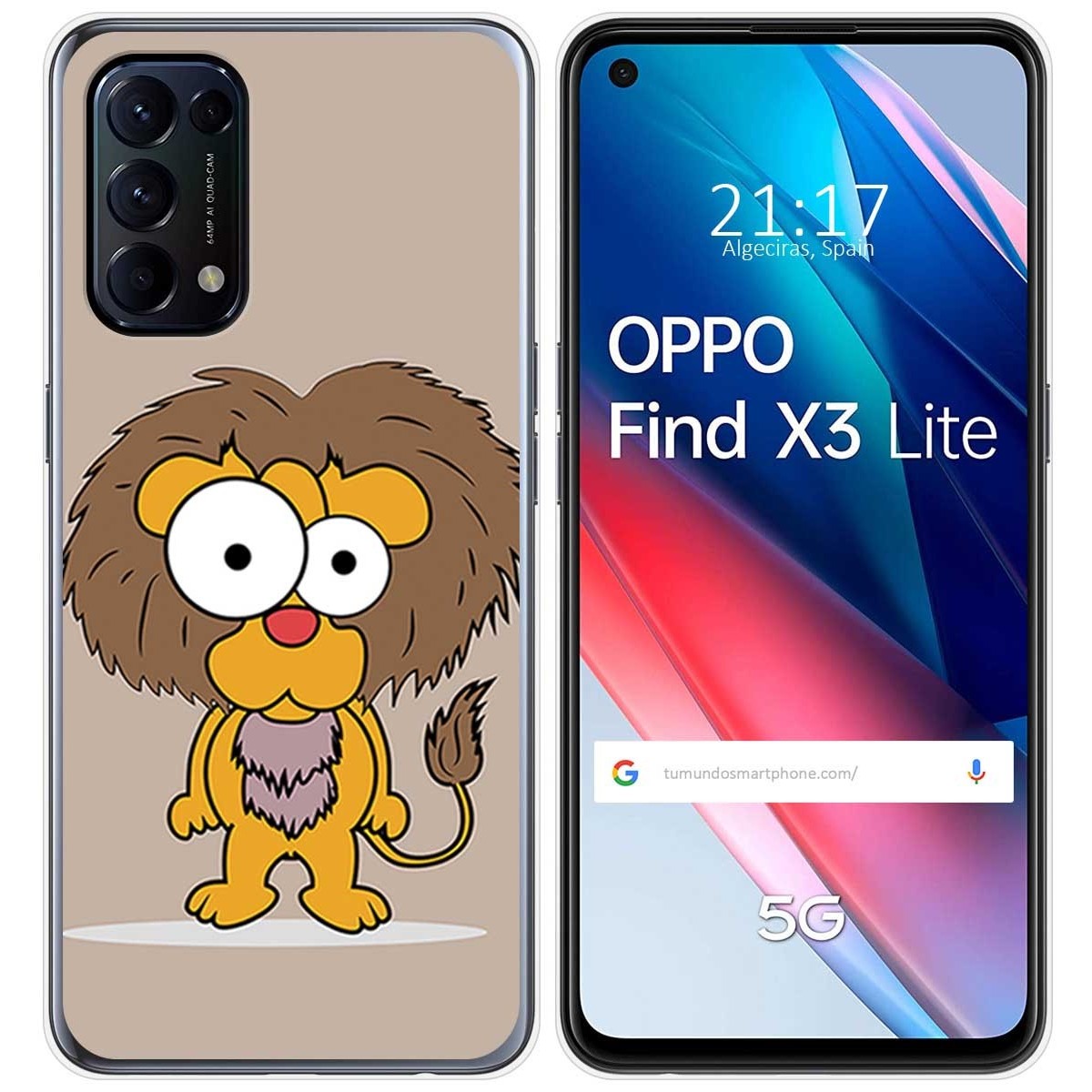Funda Gel Tpu para Oppo Find X3 Lite 5G diseño Leon Dibujos