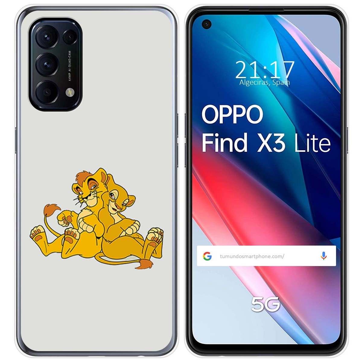 Funda Gel Tpu para Oppo Find X3 Lite 5G diseño Leones Dibujos