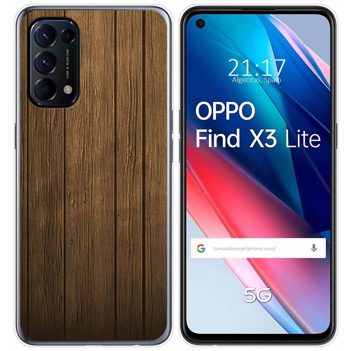 Funda Gel Tpu para Oppo Find X3 Lite 5G diseño Madera Dibujos