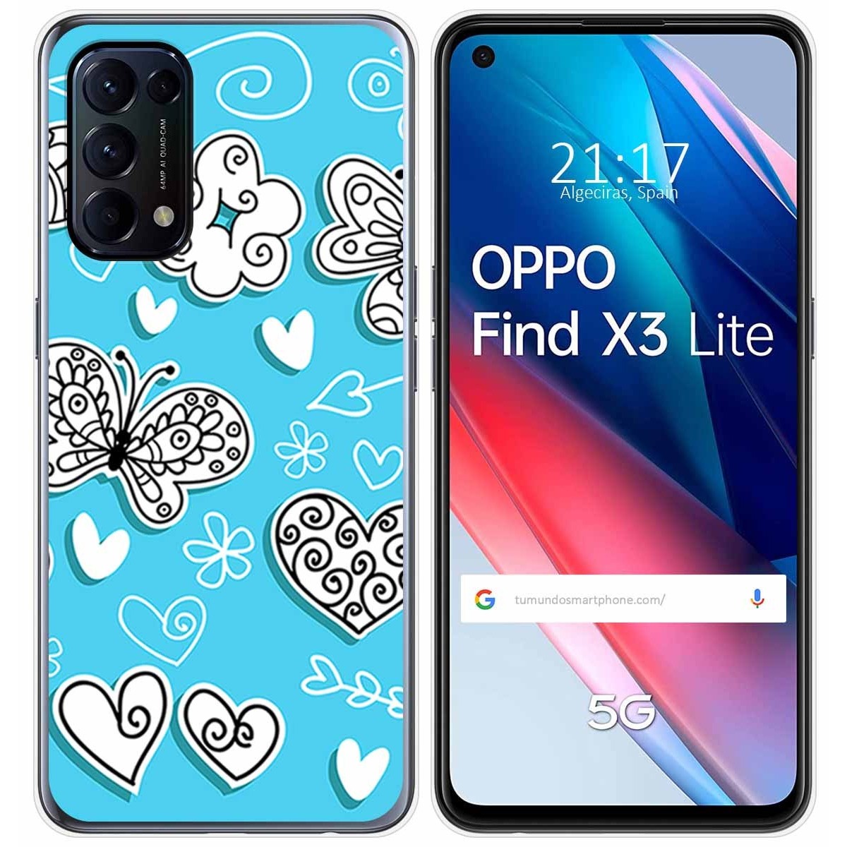 Funda Gel Tpu para Oppo Find X3 Lite 5G diseño Mariposas Dibujos