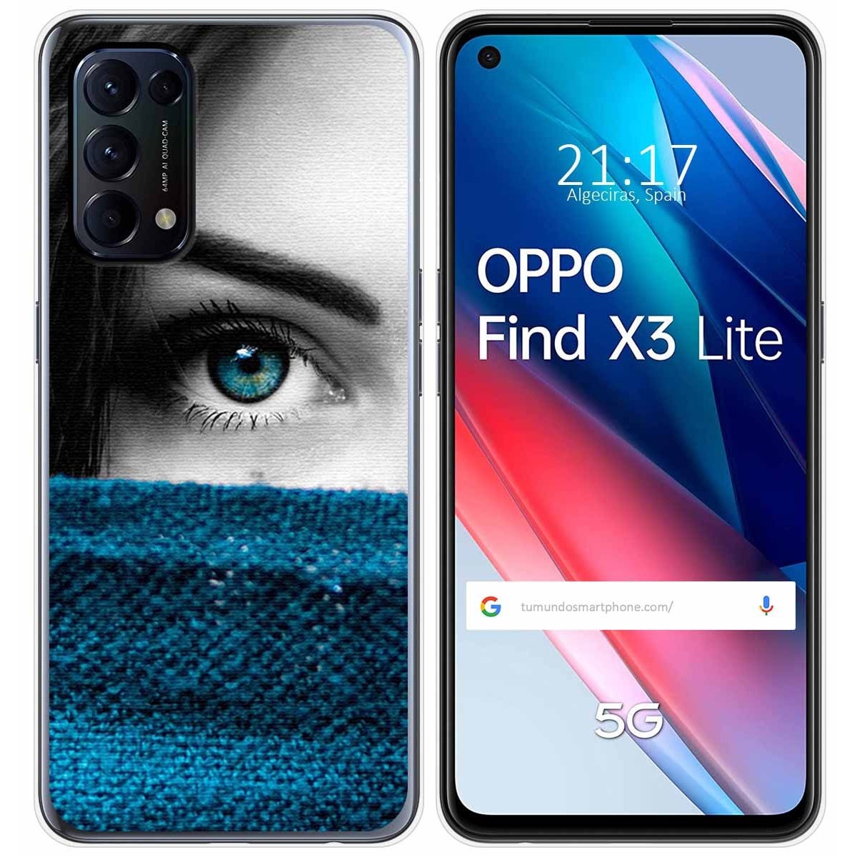 Funda Gel Tpu para Oppo Find X3 Lite 5G diseño Ojo Dibujos