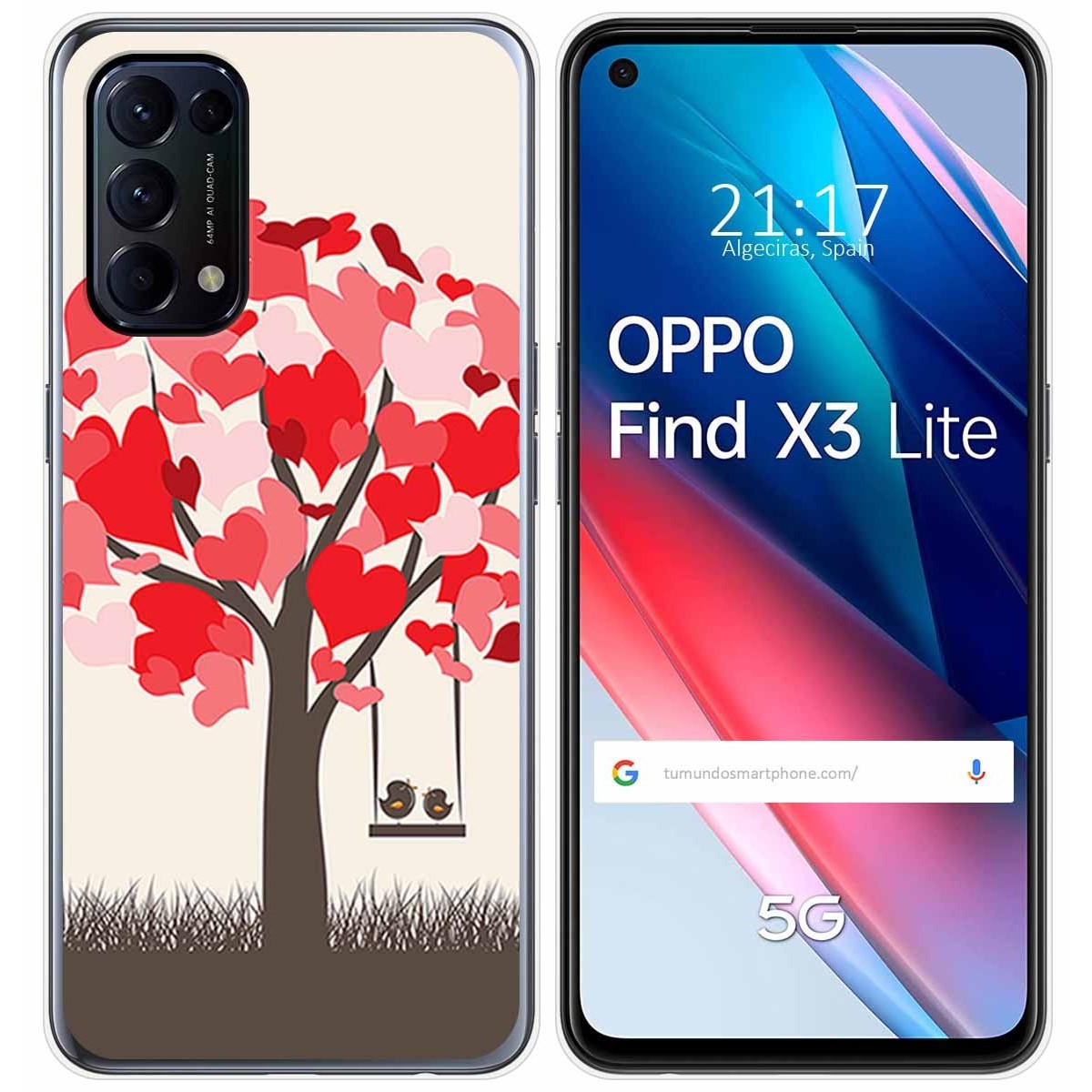 Funda Gel Tpu para Oppo Find X3 Lite 5G diseño Pajaritos Dibujos