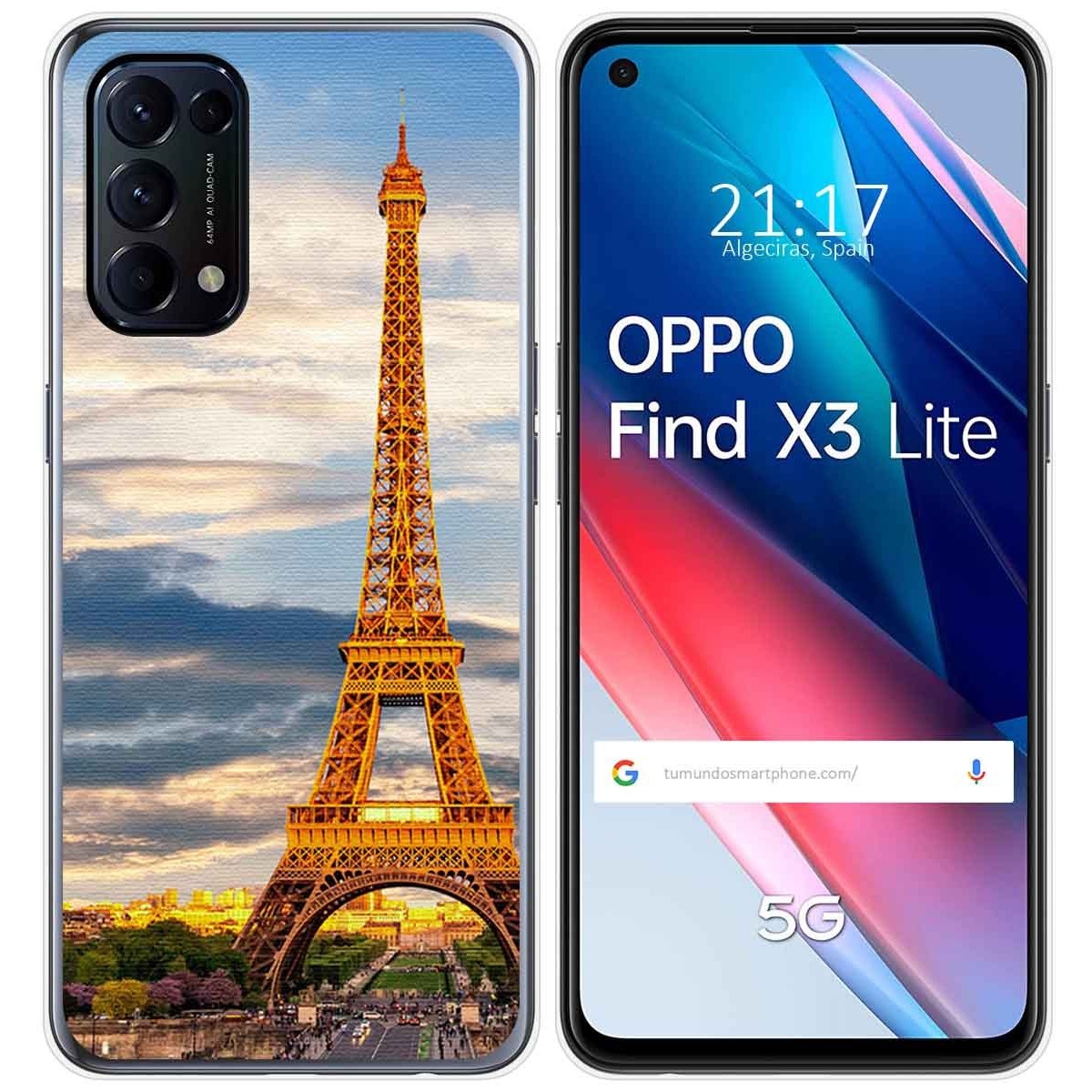 Funda Gel Tpu para Oppo Find X3 Lite 5G diseño Paris Dibujos