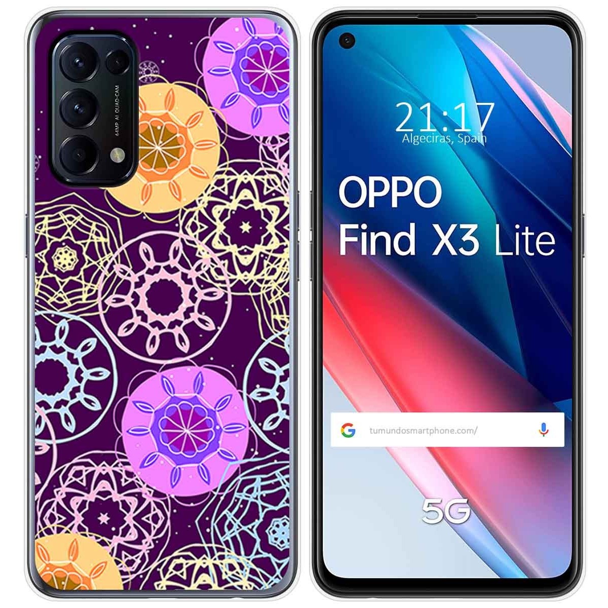 Funda Gel Tpu para Oppo Find X3 Lite 5G diseño Radial Dibujos