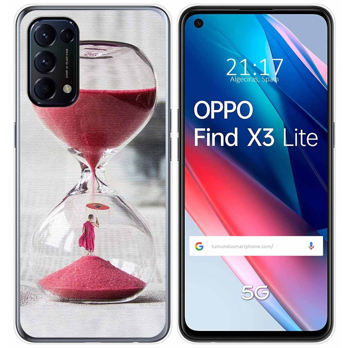 Funda Gel Tpu para Oppo Find X3 Lite 5G diseño Reloj Dibujos
