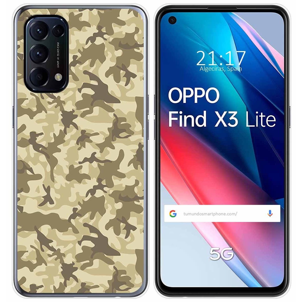 Funda Gel Tpu para Oppo Find X3 Lite 5G diseño Sand Camuflaje Dibujos