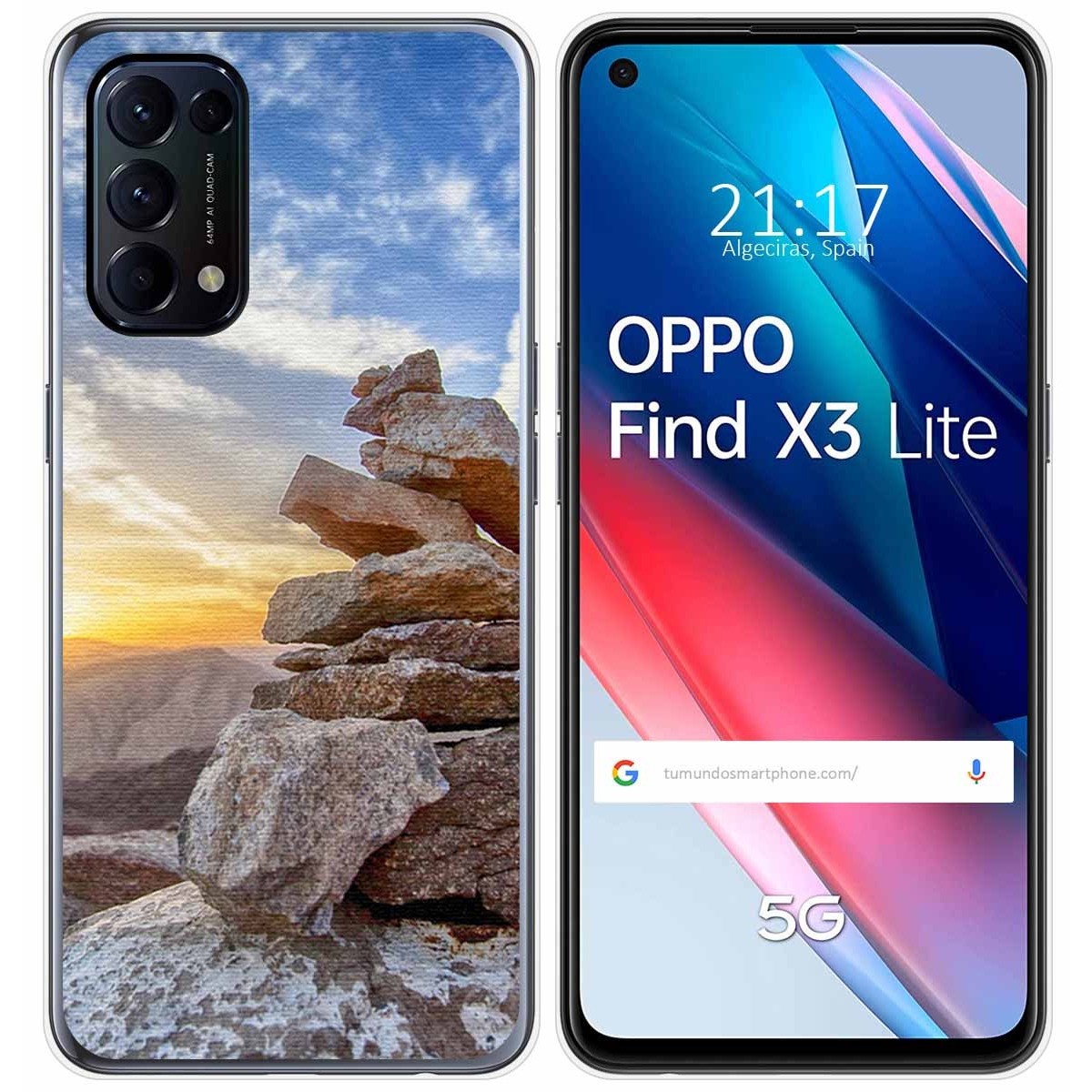 Funda Gel Tpu para Oppo Find X3 Lite 5G diseño Sunset Dibujos